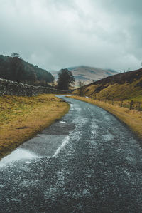 Road amidst green landscape against sky