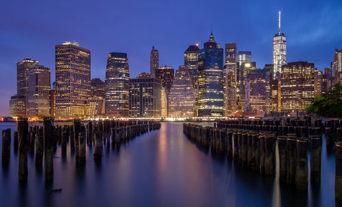 Illuminated city at night