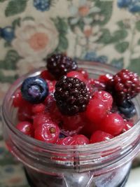 Close-up of strawberries in bowl