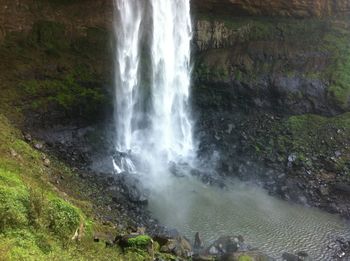 Scenic view of waterfall