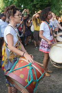 People enjoying music concert