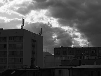 Low angle view of buildings against sky