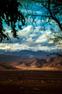 Scenic view of mountains against sky