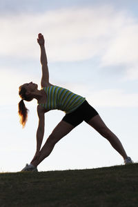 Young woman doing yoga