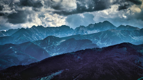 Scenic view of mountains against sky