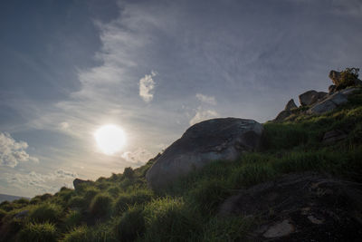 Scenic view of landscape against sky during sunset