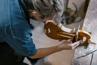 Midsection of woman working