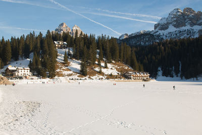 Scenic view of snow covered landscape