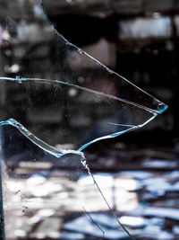 Close-up of wet glass