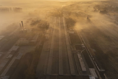 High angle view of landscape against sky