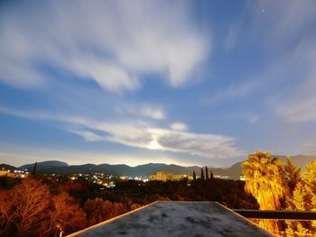 Scenic view of mountains against sky during autumn