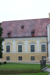 Building against clear sky