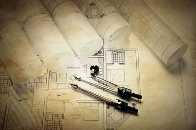 Digital composite image of old building