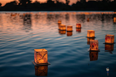 Water lantern and lake