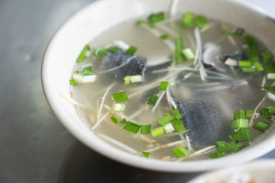 Close-up of soup in bowl