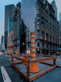 City steam system, view on 5th ave towards central park