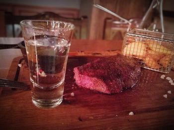 Close-up of drink on table