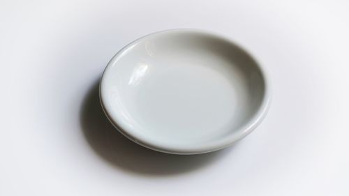 High angle view of coffee on white background