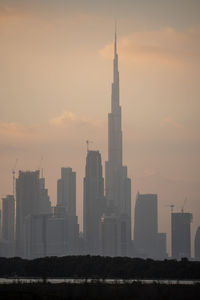 Dubai skyline from ras al khor, united arab emirates