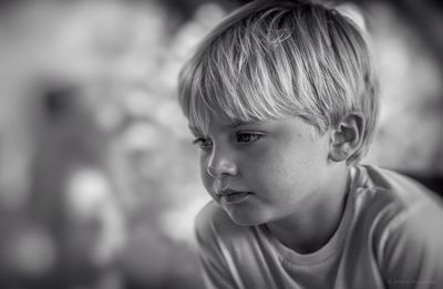 Close-up portrait of cute boy