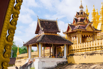 View of temple building against sky