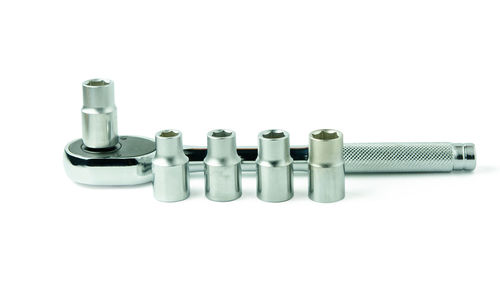 Close-up of objects against white background