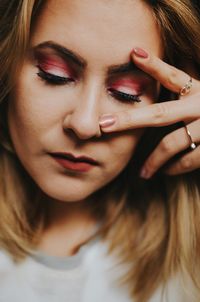 Close-up woman with make-up