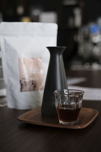 Close-up of drink on table