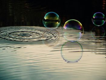 Close-up of bubbles in water