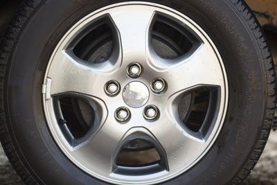 Close-up of wet wheel