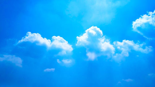 Low angle view of clouds in blue sky