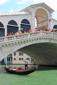 People in front of building