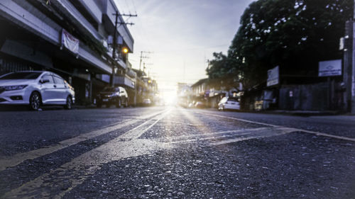 Cars on road in city