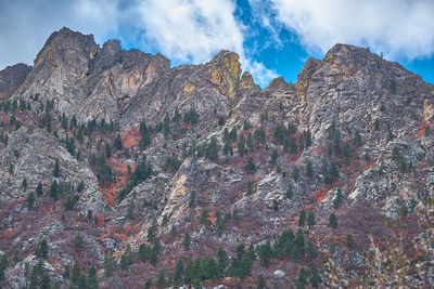 Scenic view of rocky mountains against sky