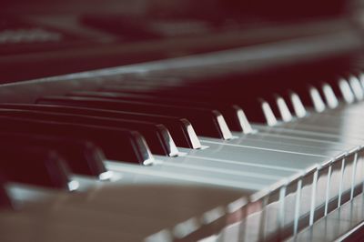 Close-up of piano keys