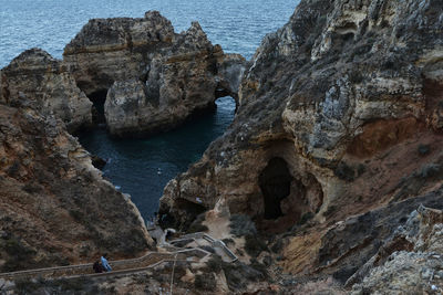 Rock formations in sea