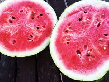 Close-up of sliced watermelon on table