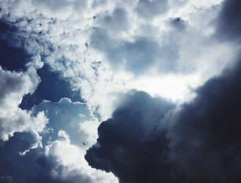 Low angle view of cloudy sky