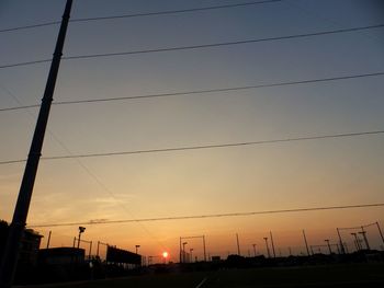 Low angle view of building at sunset