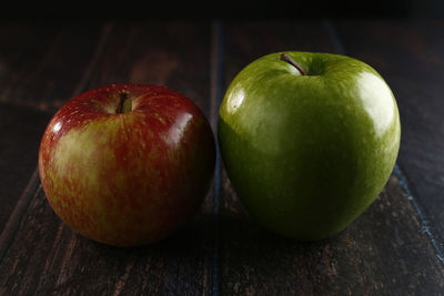 Close-up of apple on table