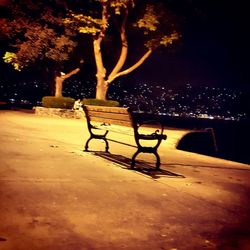 Empty road at night