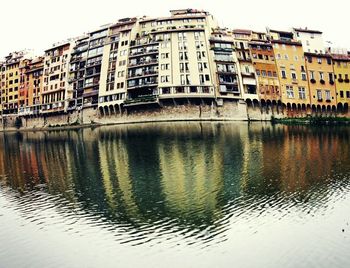 Reflection of buildings in water