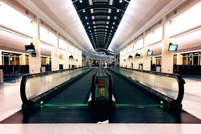 Interior of empty subway