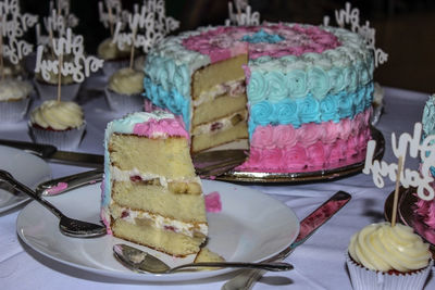Close-up of cake on table