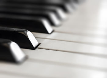 Close-up of piano keys