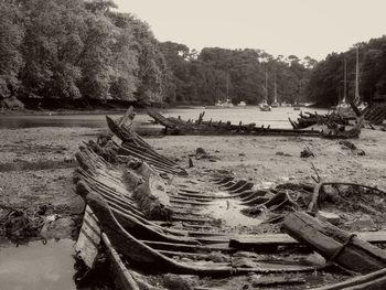 View of boats in water