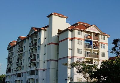 Low angle view of residential building against sky