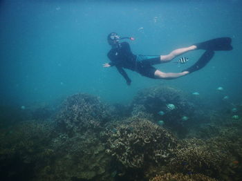 Man diving in sea