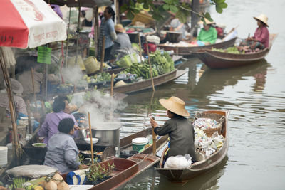 View of a floating market