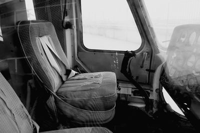 Vehicle seat seen through window